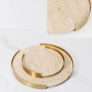 Axya Marble Tray with Metal Frame: Wabi-Sabi Home Decor & Tabletop Display