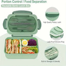 Axyaa 3-Compartment Lunch Box & Tableware Set for School Work Camping Bento Box