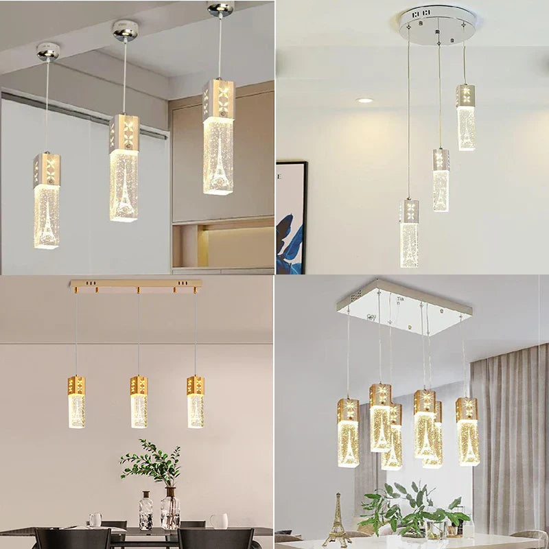 Axya Modern Bubble Crystal LED Pendant & Wall Lights for Home Decor