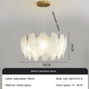 Axyaa Luxury Feather Crystal Chandelier - Cream Style Main Bedroom Lighting