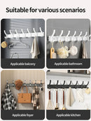 Axyaa Wall-Mounted One Row Hangers for Towels, Clothes, Hats, and More