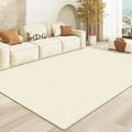 Cream Fluffy Modern Living Room Carpet by Axyaa - Soft Bedside Rug