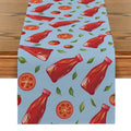 Axyaa Tomato Ketchup Table Runner for Kitchen Dining Room Decor