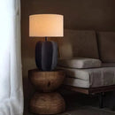 Axyaa Clay Pot Table Lamp Retro Fabric Living Room Decorative Lamp