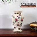 Axyaa Retro Blue & White Ceramic Vase for Home Living Room Decoration