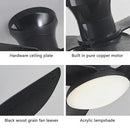 Axyaa Wood Grain Ceiling Fan Light Remote Control LED 3 Leaves Quiet Electric Fan