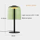 Axyaa Glass Amber Green LED Table Lamp for Luxurious Living Spaces