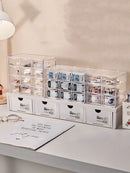 Axyaa Contact Lens Storage Box: Multi-Grid Daily Disposable CabinetTransparent Eye Rack - Large Capacity