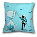 Axyaa Spaceman Astronaut Ocean Blue Pillow Cover for Home D��cor