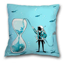 Axyaa Spaceman Astronaut Ocean Blue Pillow Cover for Home D��cor