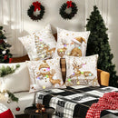 Axyaa Christmas LED Luminous Pillowcase with Snowman Santa Reindeer Pattern
