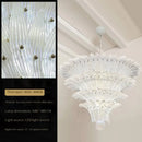 Axyaa Glass Monola Loft Chandelier: Luxury, Modern, Simple Design for Villa Living Room