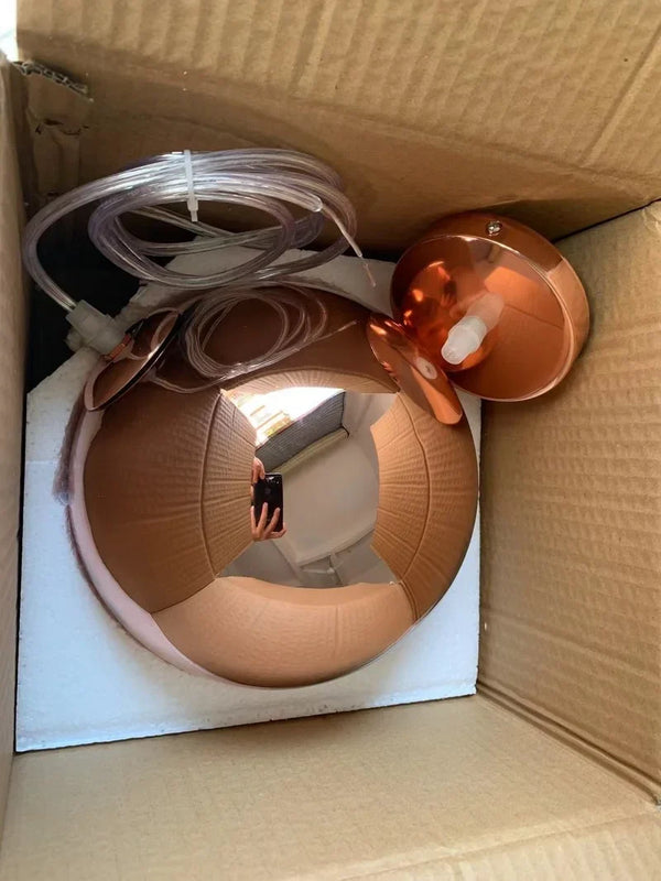 Axyaa Copper Glass Ball Pendant Globe Light for Kitchen Home Decor