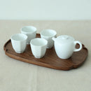 Axyaa Black Walnut Lace Tray for Bread, Fruit, Snacks - Plum Blossom Edge - Tea Tray