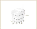 Axyaa Rotating Desk Organizer for Student Dorm Storage, Transparent Multi-Layer Stationery Box