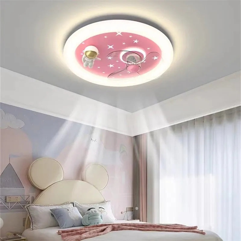 Axyaa Astronaut Kids Ceiling Fan with LED Moon Light Control