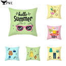 Axyaa Summer Fruit Polyester Cushion Cover - Small Fresh Tropical Plants Pillowcase
