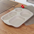 Axyaa Plastic Student Dinner Plate with Multiple Compartments and Anti-fall Design