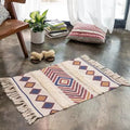 Axyaa Geometric Tufted Tassel Rug Tapestry for Home Decor