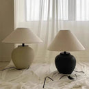 Axyaa Nordic Ceramic Fabric Table Lamp Retro Design for Home Decor