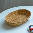 Axyaa Rattan Woven Fruit Bread Snack Basket for Tabletop Storage
