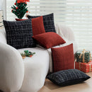 Axyaa Festive Christmas Checked Red Black Pillow Cover