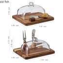 Axyaa Acacia Wood Butter Box Cheese Plate Set