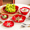 Axyaa Tomato-Shaped Ceramic Tableware Set