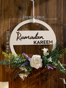 Axyaa Wooden Ramadan Kareem Doorplate Wreath Hanging Ornament