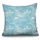 Axyaa Blue Wave Pattern Pillow Cover 45X45CM