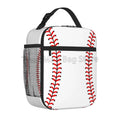 Axyaa Insulated Baseball Lunch Bag with Red Stitching, Portable Thermal Cooler
