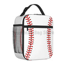 Axyaa Insulated Baseball Lunch Bag with Red Stitching, Portable Thermal Cooler