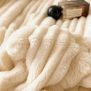 Axyaa Rabbit Plush Winter Coral Fleece Blanket Double-Sided Cover Blanket