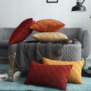 Axyaa Sueded Diamond Pattern Pillow Cover in Sunset Tones
