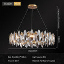 Axyaa Luxury Crystal Chandelier with LED Lighting for Living Room Décor
