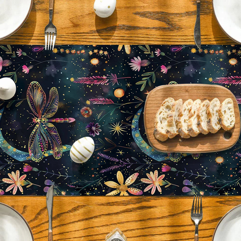 Axyaa Floral Insects Table Runner Wedding Dining Coffee Long Cloth