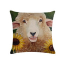 Axyaa Cotton Linen Cushion Cover Sheep Cow Home Decor Throw Pillowcase