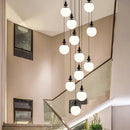 Axyaa Crystal Chandelier Stair Pendant Lamp Living Room Interior Lighting