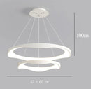 Axyaa Modern LED Pendant Lights - Minimalist Black/White Chandeliers for Living, Dining, Office