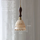 Axyaa Green Glass Shade Chandelier for Bedroom Dining Room Modern Minimalist LED Hanging Lamp