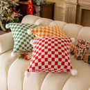 Axyaa Christmas Plaid Jacquard Pillow Cover - 45x45cm