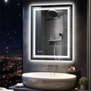 Axyaa LED Anti-Fog Wall Mounted Bathroom Mirror with 3-Colour Dimmable Front & Backlight