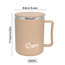 Axyaa Double-layer Insulated Coffee Mug Handle Student 304 Stainless Steel Cup