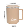 Axyaa Double-layer Stainless Steel Insulated Coffee Mug with Handle - Leak-proof Drinkware