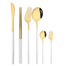 Axyaa Gold Western Dinnerware Set Stainless Steel Cutlery Home Wedding Flatware