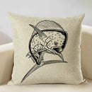 Axyaa Octopus Personality Linen Pillowcase for Marine Life Sofa Decoration