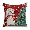 Axyaa Snowman Christmas Tree Pillow Cover for Festive Home Decor