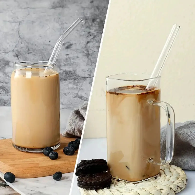 Axyaa Glass Straws: Creative, High-Temperature Resistant Straws for Juice, Milk, Coffee, Cola