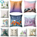 Axyaa Floral Landscape Painting Cushion Cover 45x45CM Home Decor Pillowcase