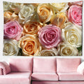 Rose Mandala Tapestry Wall Art Aesthetics by Axyaa